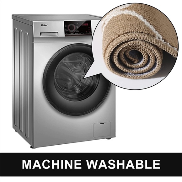 COSY HOMEER 23.6x71 Inch Kitchen Rug Mats Made of 100% Polypropylene Beige. - Picture 5 of 7